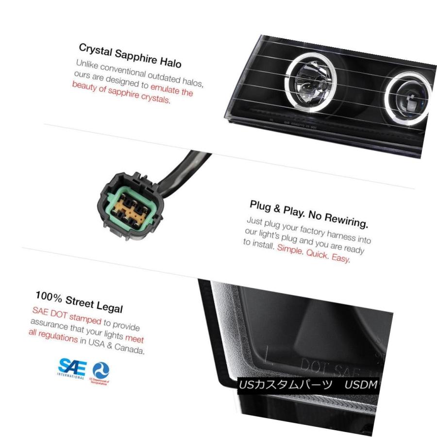 ヘッドライト ブラックヘイローヘッドライトLEDテールライトバンパーフォグブレーキカーゴ2004-2015タイタン Black Halo Headli_2