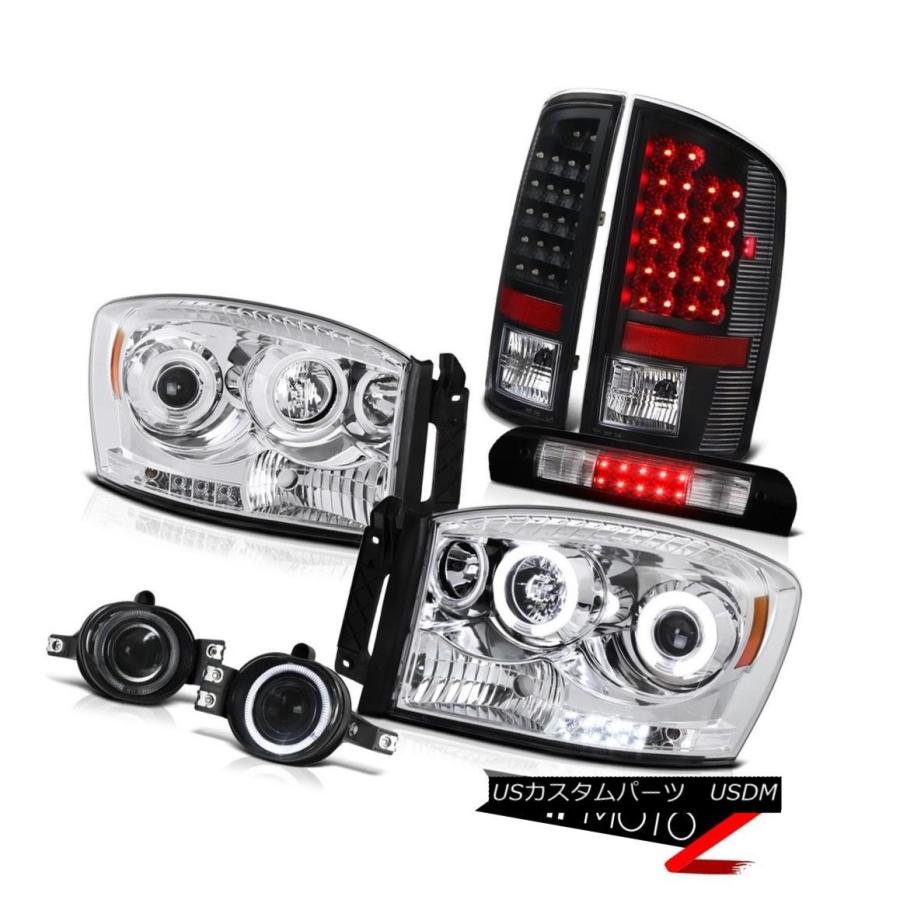 ヘッドライト ヘッドライトSMDブレーキテールライトプロジェクタ曇り屋根止めLED黒2006 Dodge Ram Headlight SMD Brak