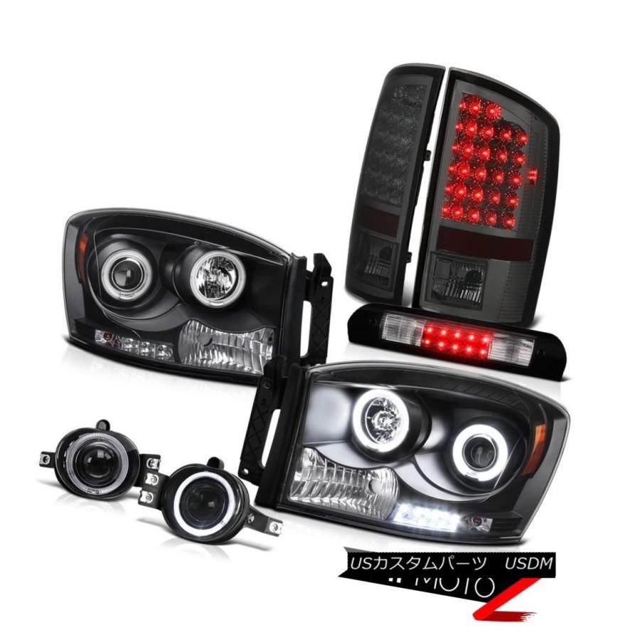 ヘッドライト 2007年のラムDRL CCFLヘッドランプ煙LEDテールランププロジェクターバンパーフォグカーゴ 2007 2008 Ram DRL