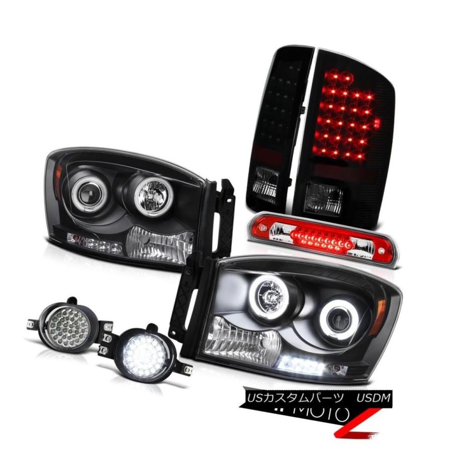 ヘッドライト 2007 2008 Ram 3500 CCFL HaloヘッドランプL.E.DテールライトLED Fog Red Third Brake