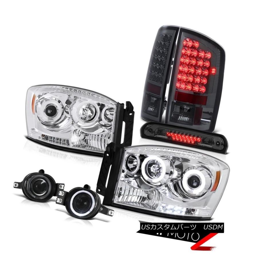 ヘッドライト リムヘッドライトテールライトLED Tinted Projectorフォグブレーキカーゴ2006 Dodge Ram WS Rim He