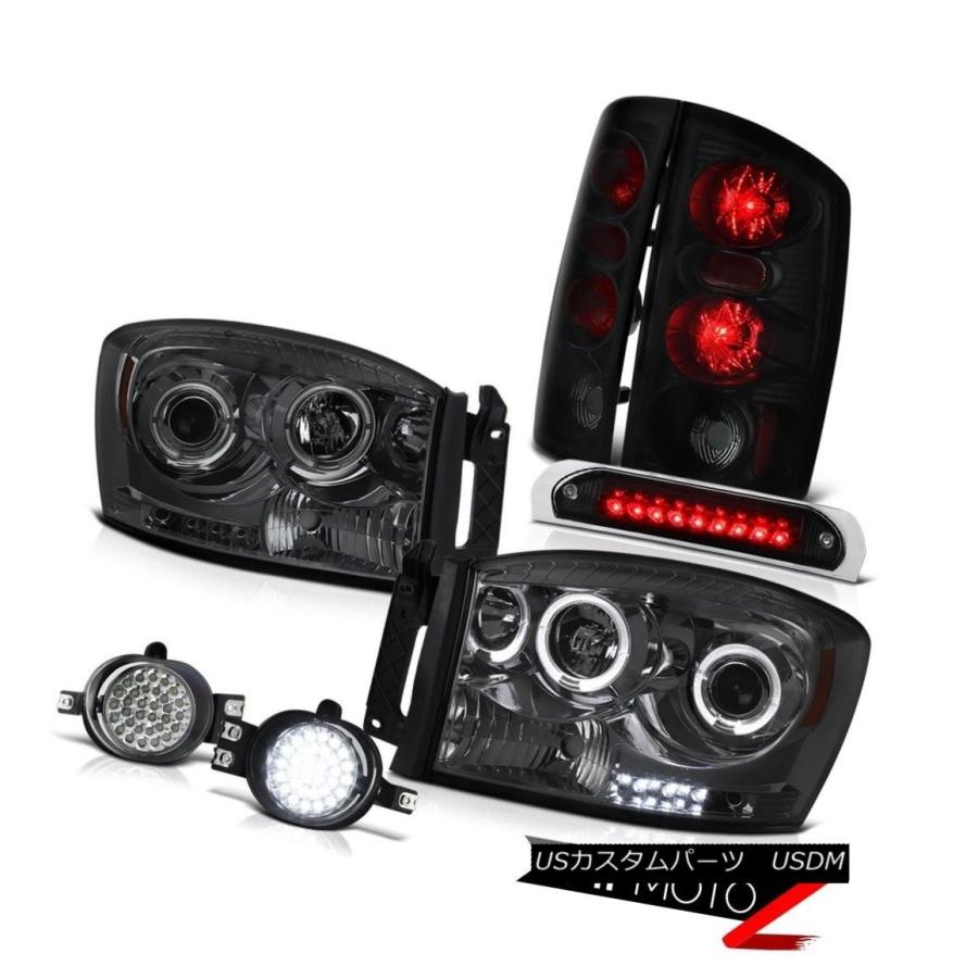 ヘッドライト 2006ラムSRT-10煙DRLヘッドライト不快なブラックブレーキランプSMD LEDフォグストップ 2006 Ram SRT-10 S