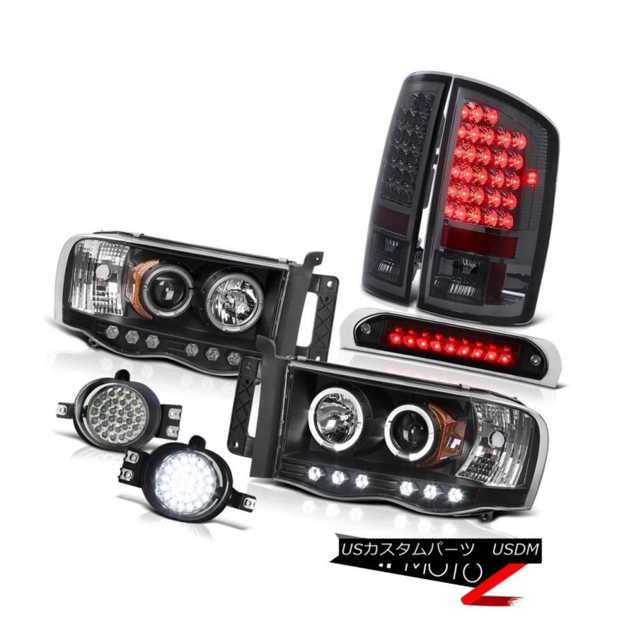 ヘッドライト 02-05 Ram V6エンジェルアイヘッドライトスモークブレーキテールライトLED Foglight Roof Cargo 02-05