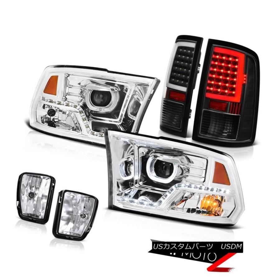 ヘッドライト 13-18 RAM 1500 Inky Blackテールライトユーロクリアヘッドランプ駆動アセンブリSET 13-18 RAM 1500