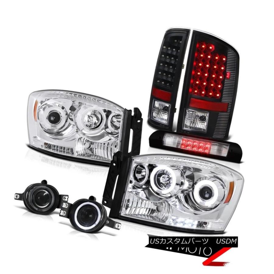 ヘッドライト ヘッドライトCCFLエンジェルアイテールライトスモークフォグハイブレーキLED 2006 Dodge Ram SLT Headlight