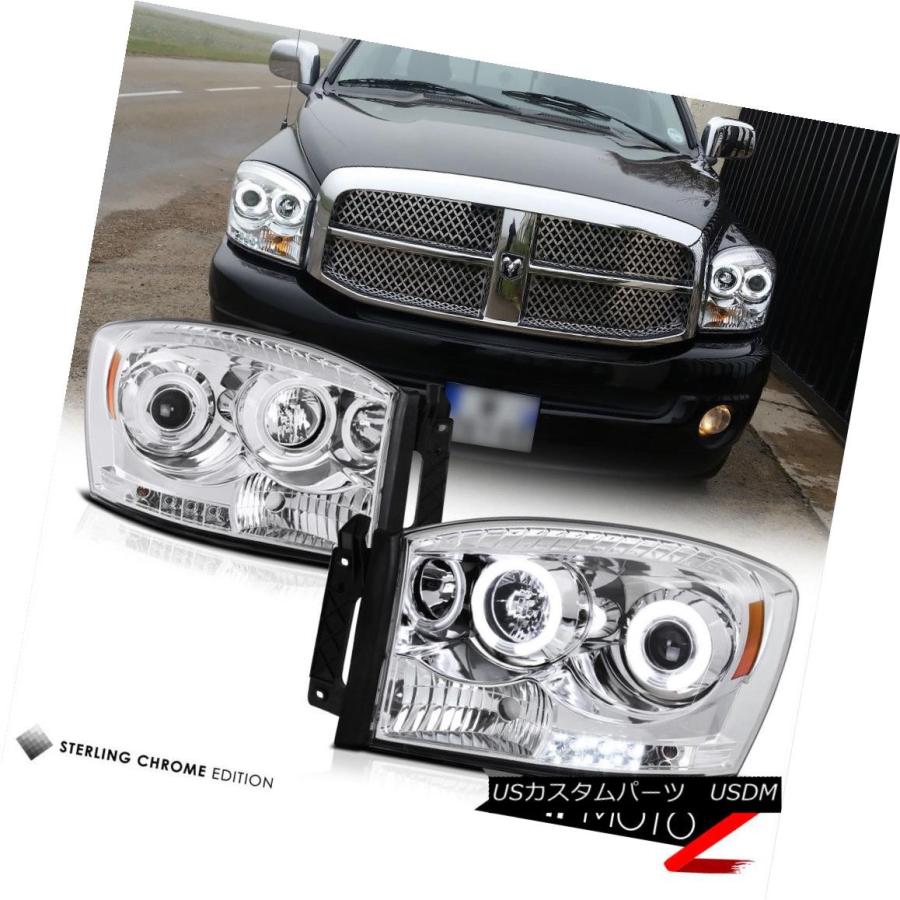 ヘッドライト 07 08 Ram HemiヘッドライトCCFL Angel Eye Smoke LEDテールライトHalo Fog Euro 3rd_1