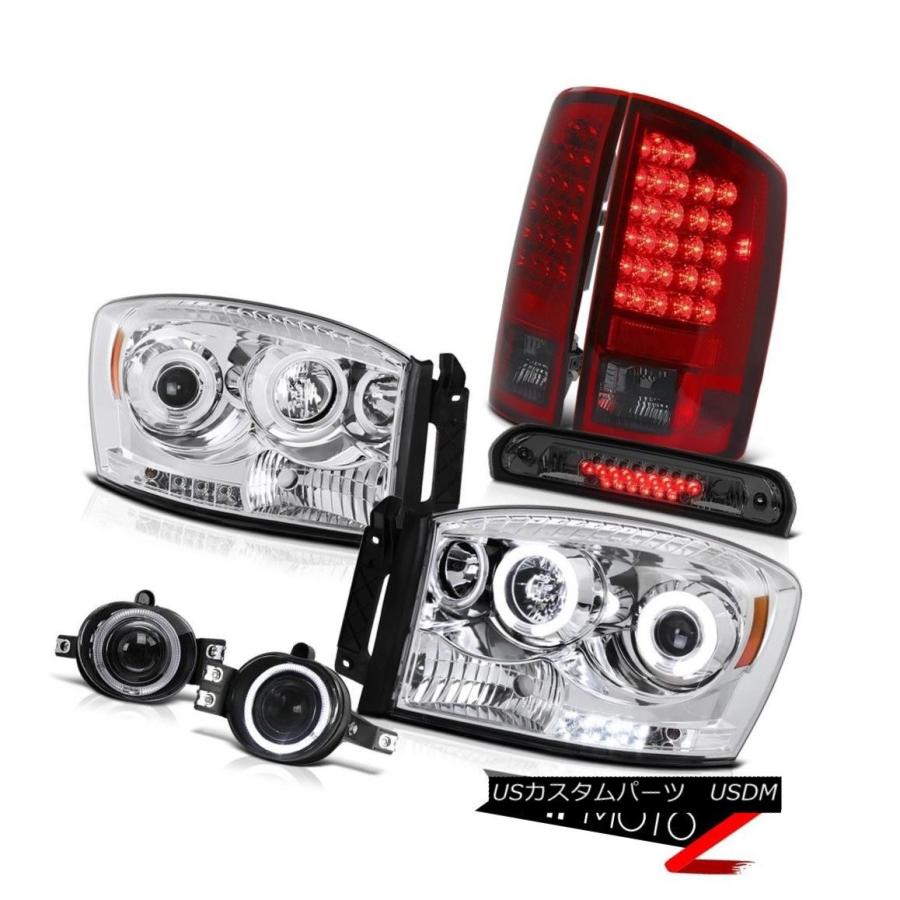 ヘッドライト ユーロリングヘッドランプLEDリアライトプロジェクターフォグティンテッド3rdブレーキ06 Dodge Ram Euro Ring He