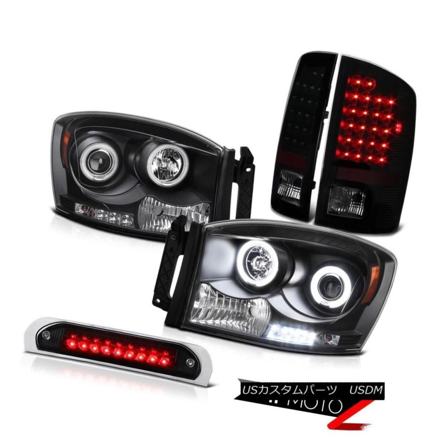 ヘッドライト エンジェルアイCCFLヘッドランプ不快なブラックLEDテールライトハイブレーキ2006 Ram 2500 Angel Eye CCFL