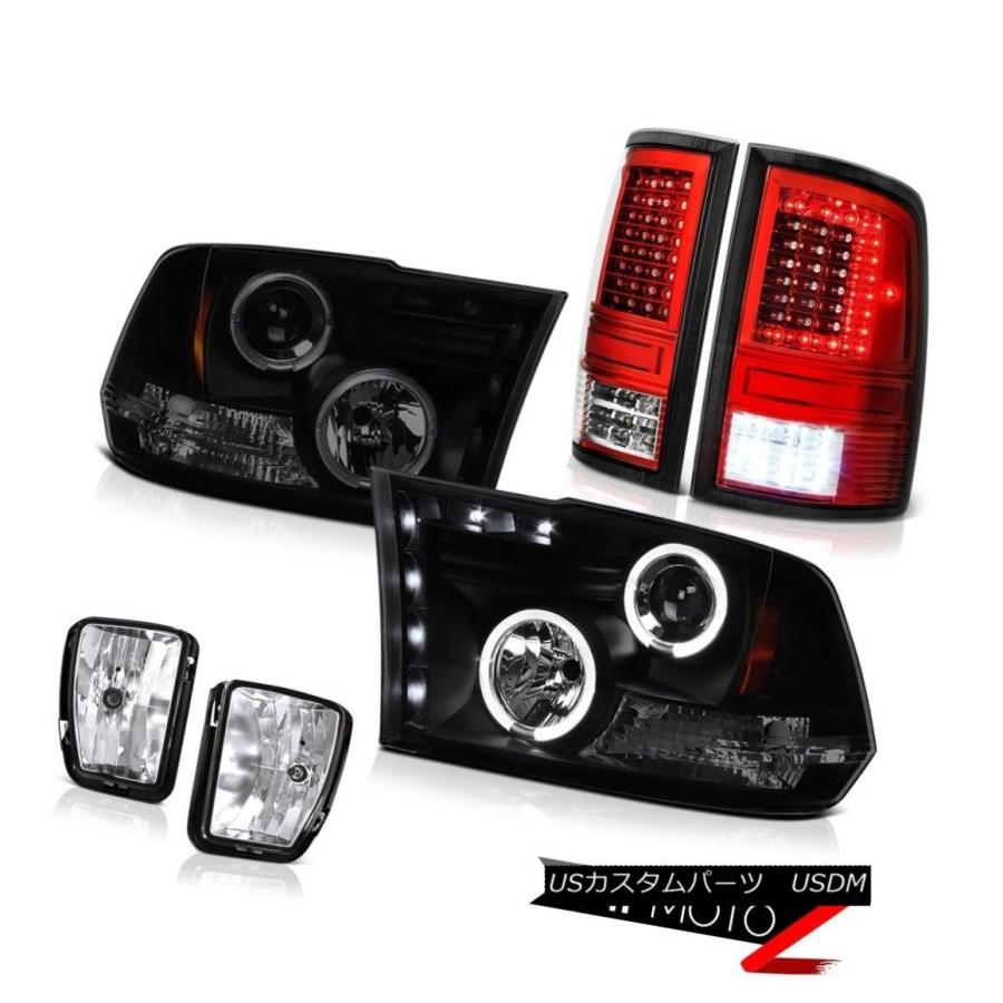 ヘッドライト 13-18 RAM 1500ワインレッドテールランプクロームフォグプロジェクターヘッドライトアセンブリペア 13-18 RAM 1500