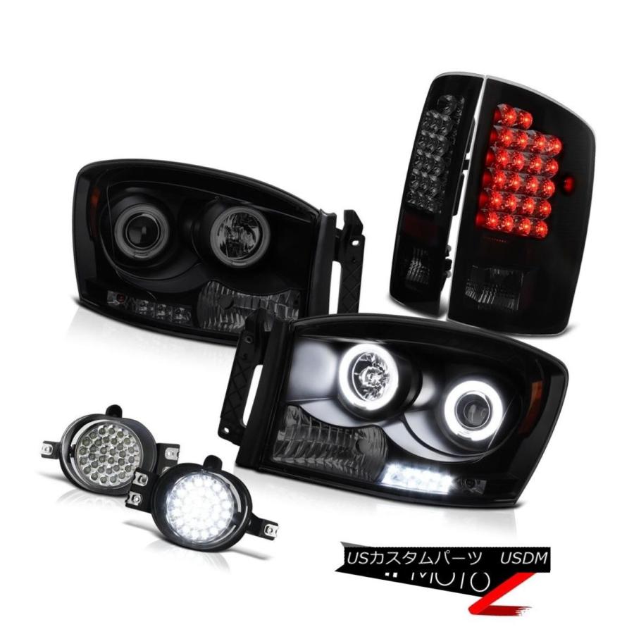 ヘッドライト 世界最高輝度CCFL HaloプロジェクターヘッドライトテールランプSMD Fog Dodge Ram 07 08 World Brig