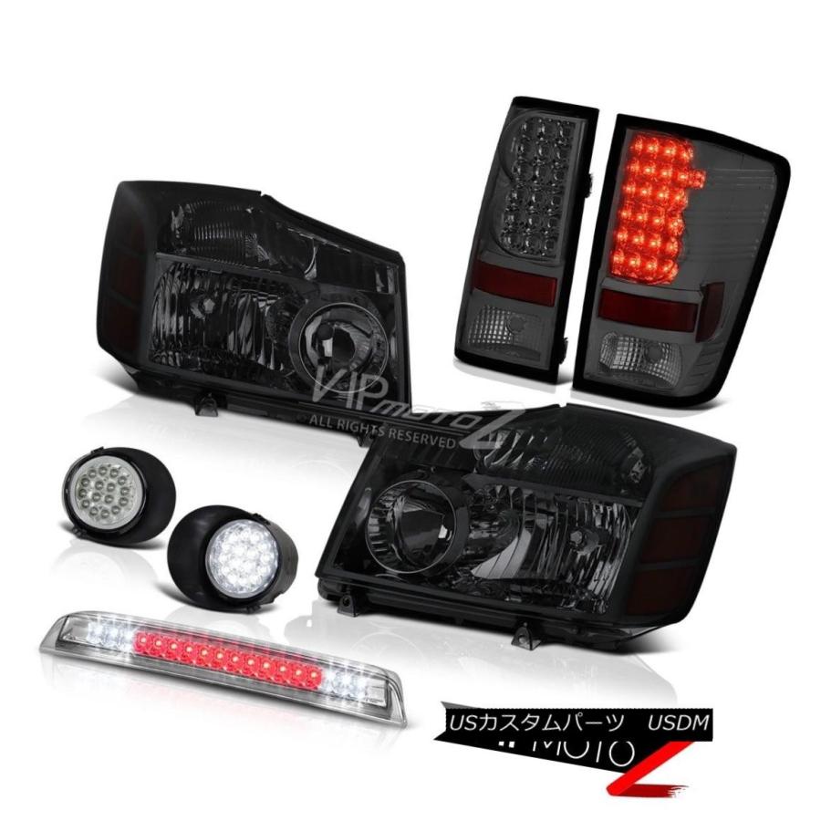 ヘッドライト スマートヘッドライトテールライトSMDフォグクロム第3ブレーキLED 2004-2015 Titan SV Smoked Headlig