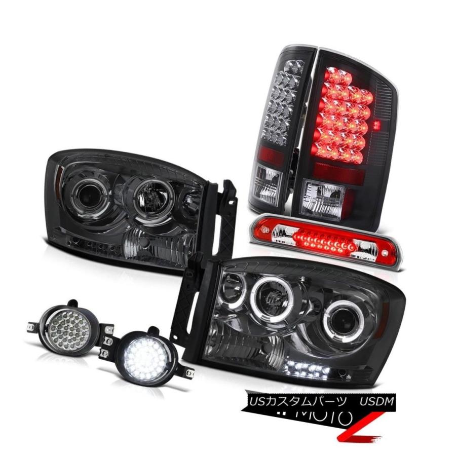 ヘッドライト 07 08ダッジラム2500煙のヘッドライト明るいLEDテールライトフォッグ第3ブレーキ貨物 07 08 Dodge Ram 2500