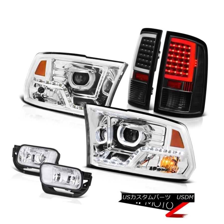 ヘッドライト 09-13ドッジRAM 1500 2500ブラックテールライトDRLヘッドライト駆動ランプアセンブリ 09-13 Dodge RAM 1