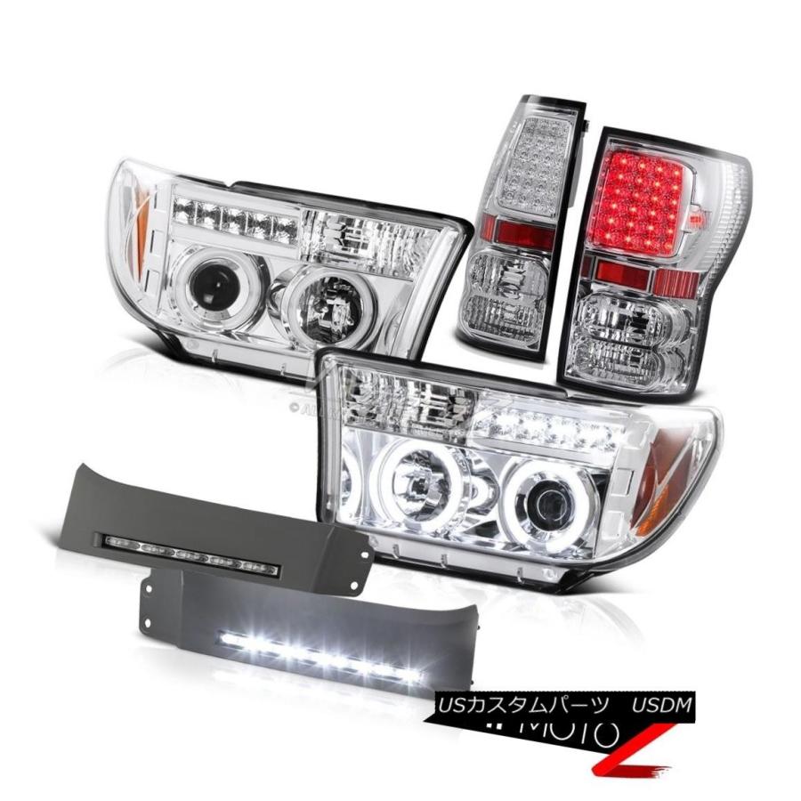 ヘッドライト TOYOTA TUNDRA V8 5.7L 2007-2013 CCFLエンジェルアイDRLヘッドライトテールランプDRL TOYOTA