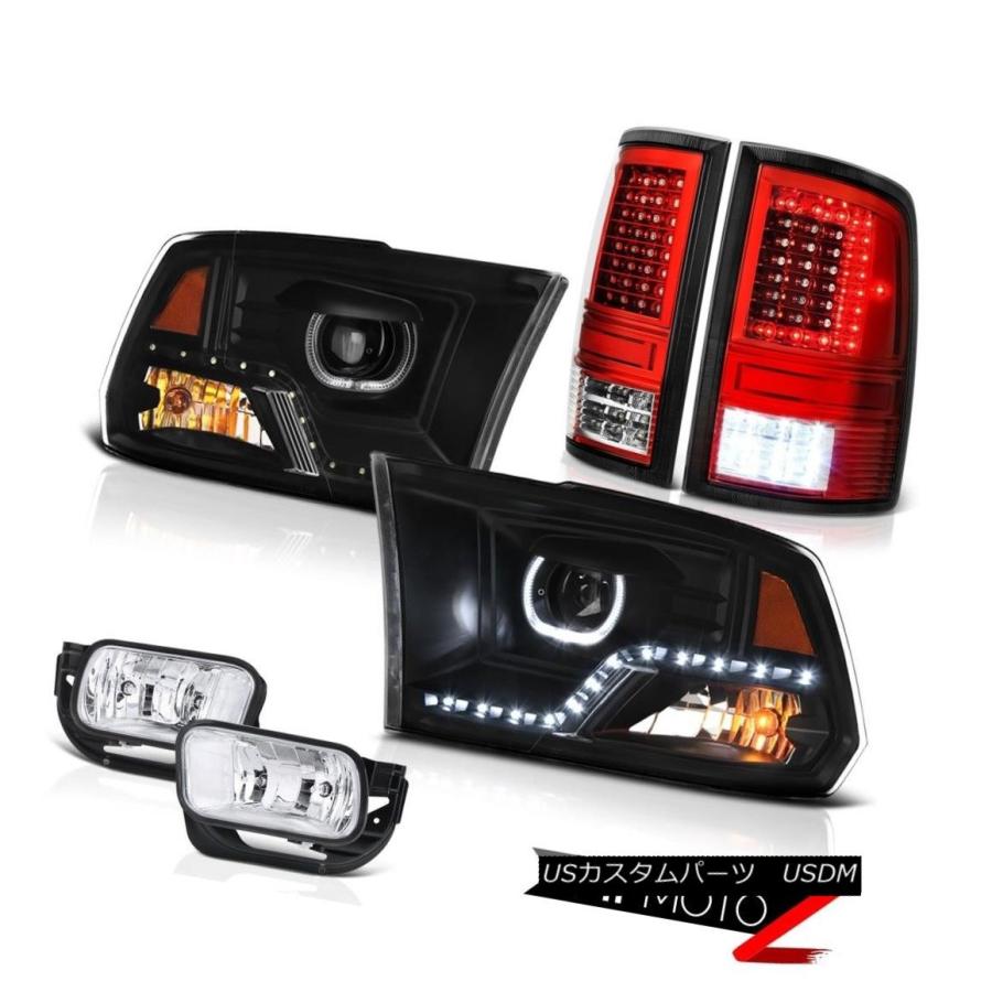 ヘッドライト 2010-2018 Dodge RAM 2500 3500ブラッディレッドテールランプDRLヘッドランプフォグライトペア 2010-20