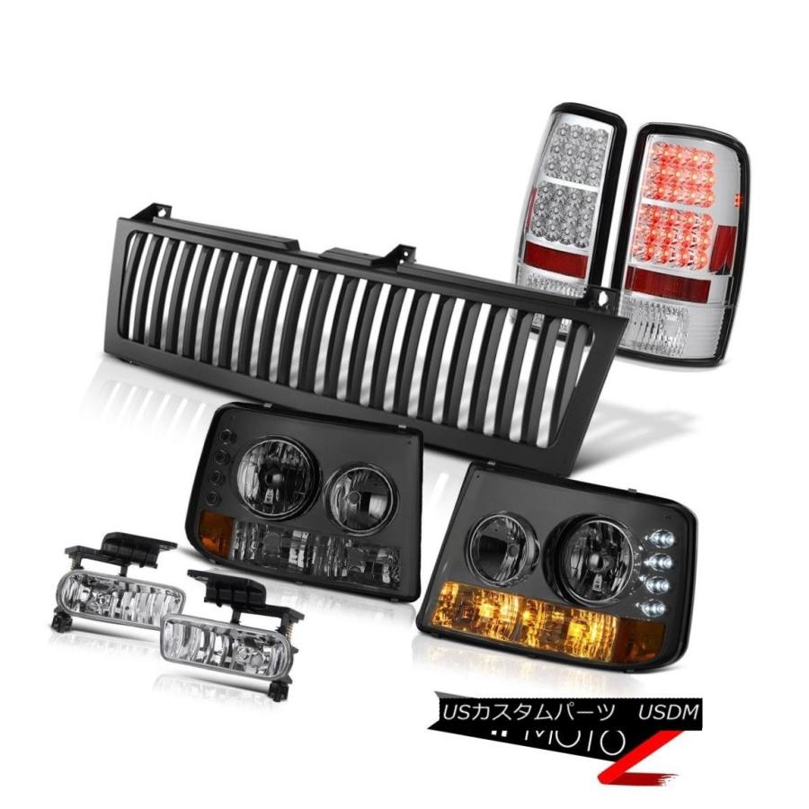 ヘッドライト 2000-2006タホバンパーヘッドライトクロームLED SMDテールライトフォグマットブラックグリル 2000-2006 Tahoe