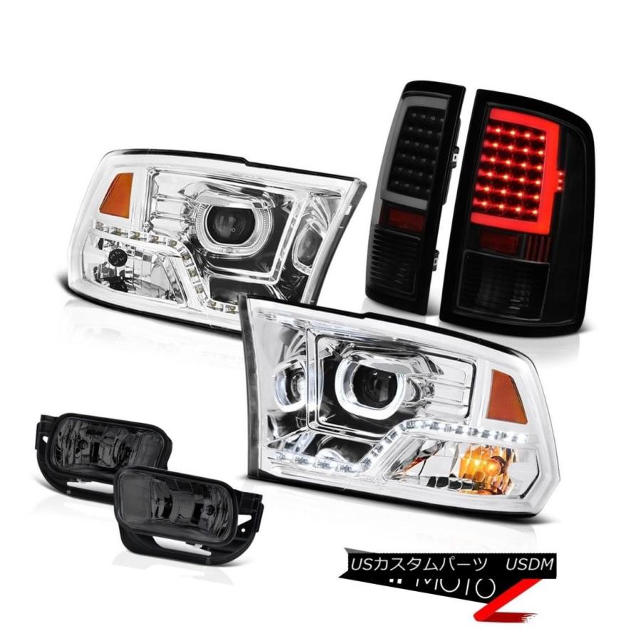 ヘッドライト 09-18 Dodge RAM 3500 LEDテールライトクリスタルクリアヘッドフォグライトアセンブリセット 09-18 Dodge