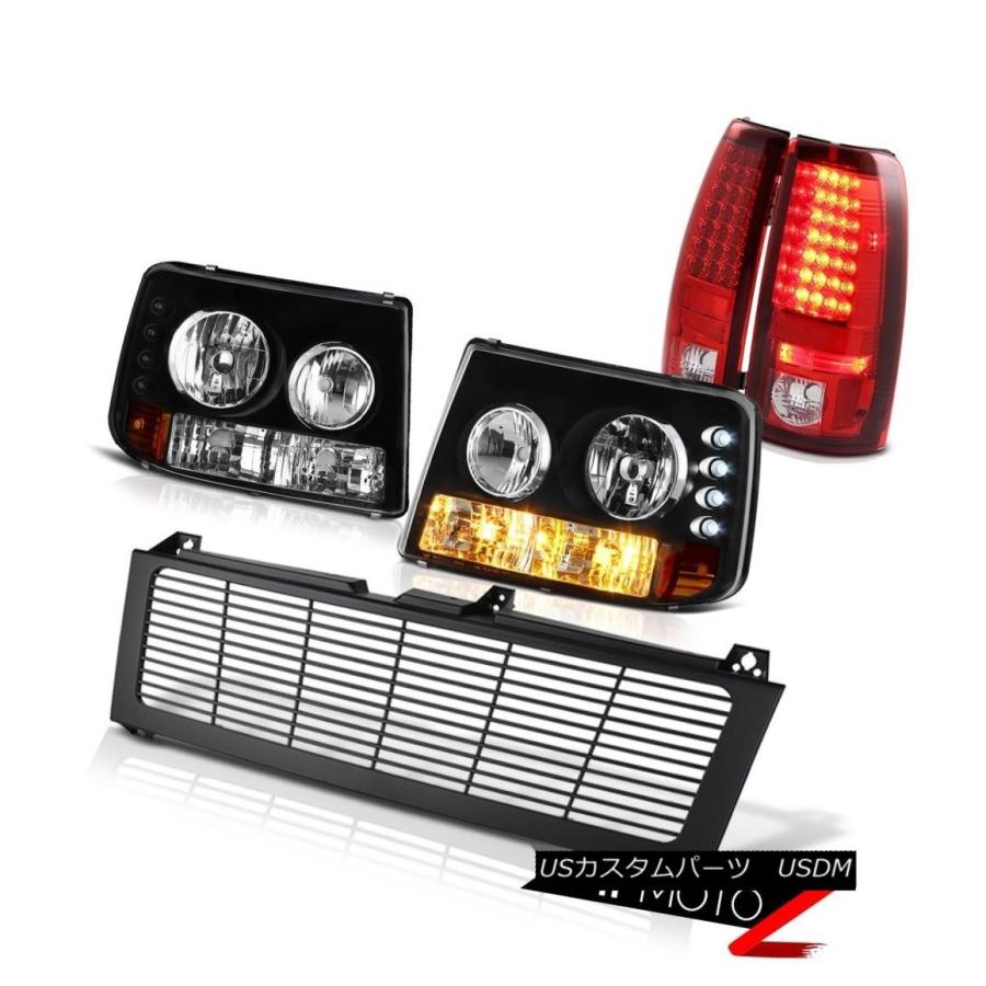 ヘッドライト ヘッドライトバンパーLH + RH LEDブレーキライトブラックグリル1999-2002 Silverado LTZ Headlight