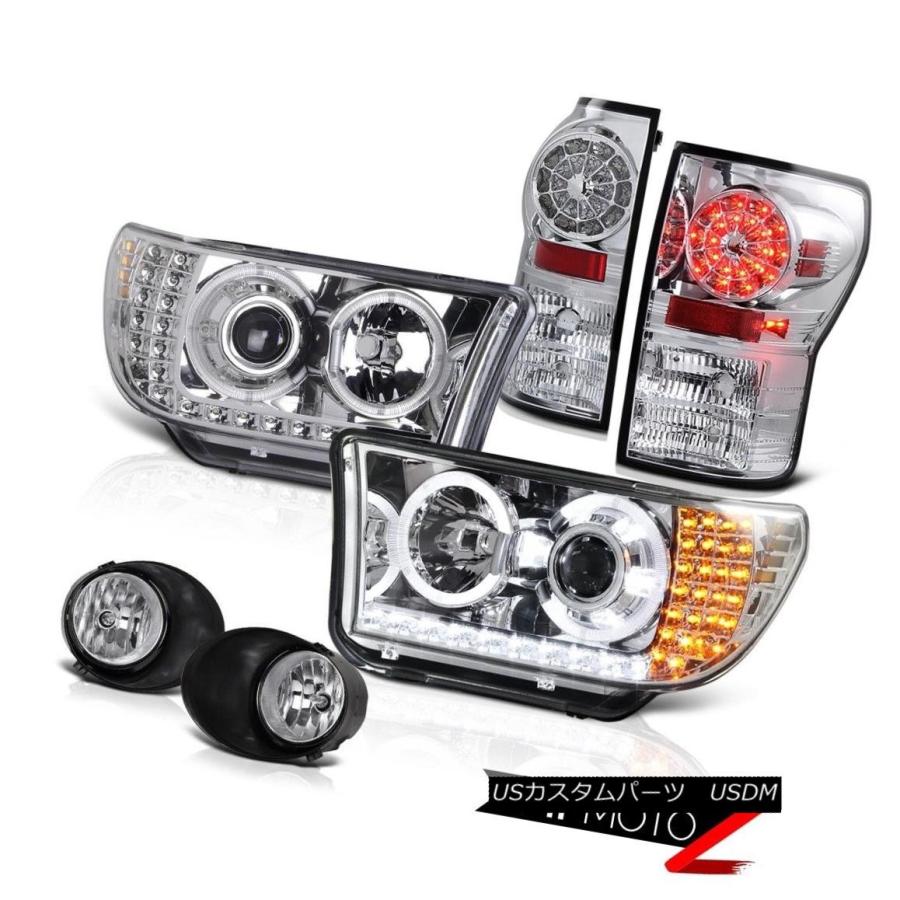 ヘッドライト クリスタルプロジェクターLedヘッドライト+ Ledテールライト+ Fogランプ2007-2013 Tundra SR5 Crystal