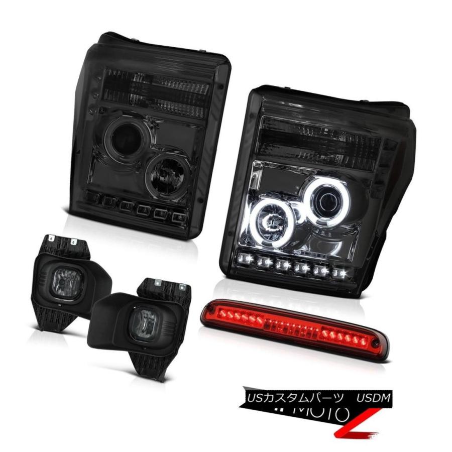 ヘッドライト 2011-2016フォードF250 F350レッドクリア屋根貨物ランプスモークフォグライトヘッドライト 2011-2016 Ford F