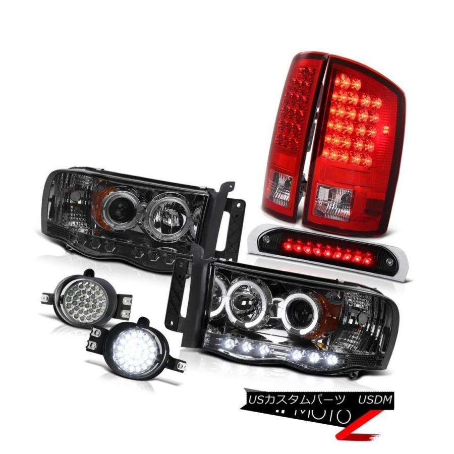 ヘッドライト 2002-2005 Ram TurboDiesel Halo LEDヘッドライトテールライト配線+ LEDフォグ3rdブレーキ 2002