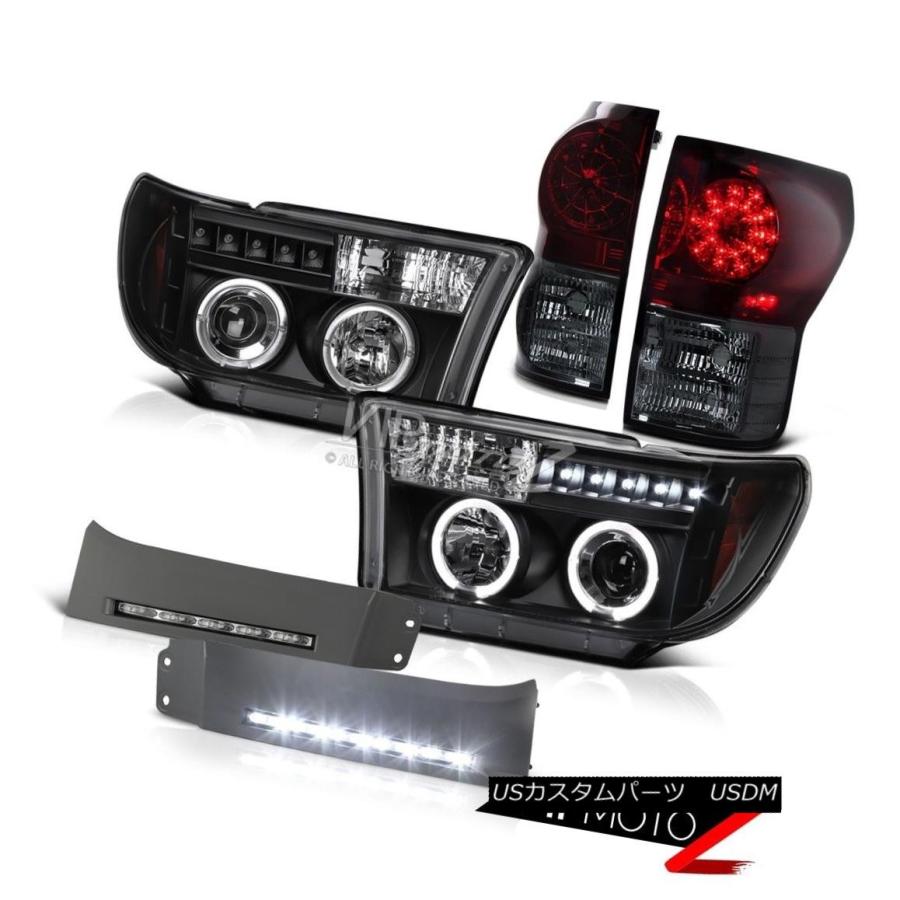 ヘッドライト ツンドラ2007-2013 2WD 4WD 6PC LEDバンパーフォグ+レッドテールライト+ブラックヘビーヘッドライト Tundra