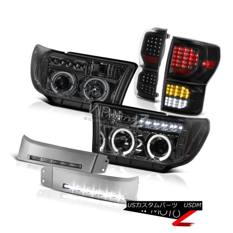 ヘッドライト 2007-2013 Toyota Tundra SR5 Black TaillampsバンパーDRLヘッドランプDRL \"Brighte"