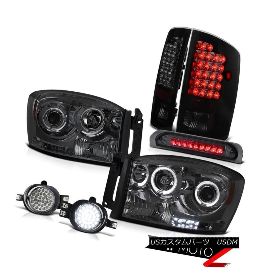 ヘッドライト TITANIUM SMOKEデュアルHaloリムヘッドライト+ Fogl   lights + LED Sini
