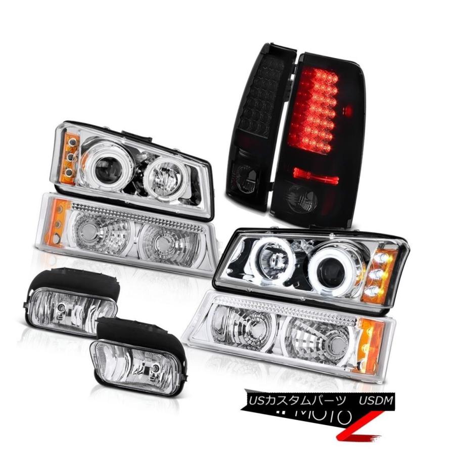 ヘッドライト 蛍光ハローリングヘッドライトLEDリアテールライトフォグ03-06 Silverado 1500HD Fluorescence Halo