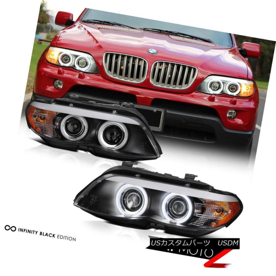 前照灯 2004-2006 BMW E53 X5 4.8is | 4.4i | 3.0  i BLK CCFLエンジェルアイハロープロ 車、バイク、自転車-ライト、レンズ