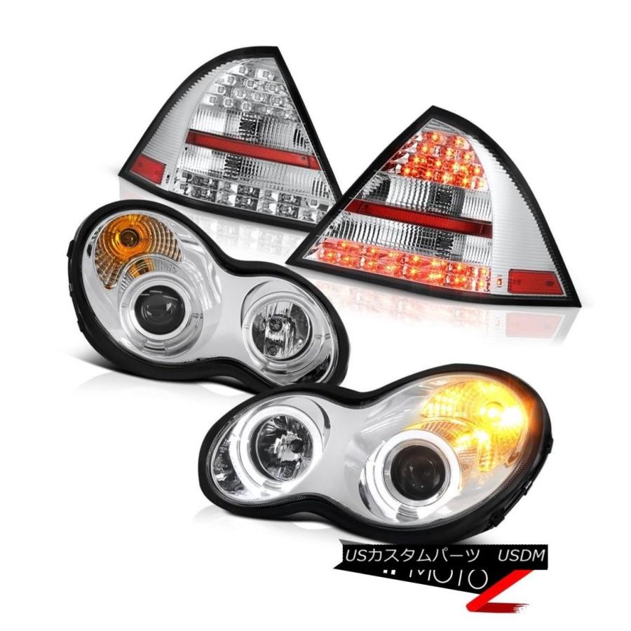 ヘッドライト [EURO CHROME] LEDストップブレーキテールライトHalo Angel Eyeプロジェクターヘッドライトランプ [EURO