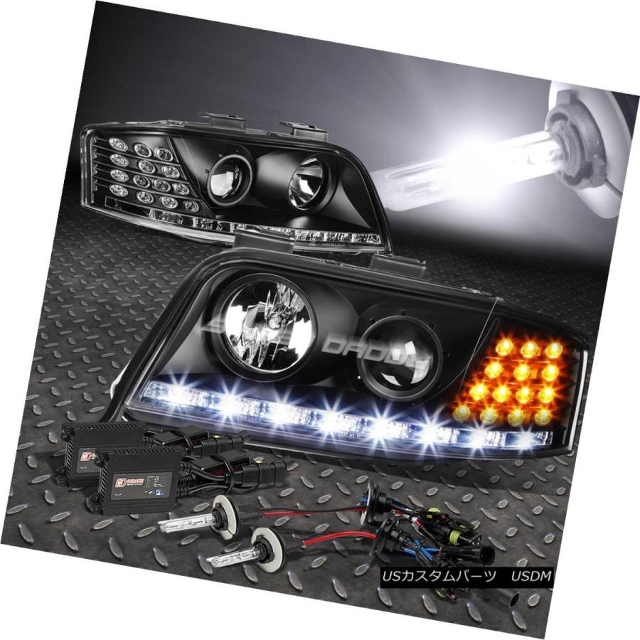 ヘッドライト BLACK PROJECTOR HEADLIGHT + AMBE   Rシグナル+ LED DRL + 6000
