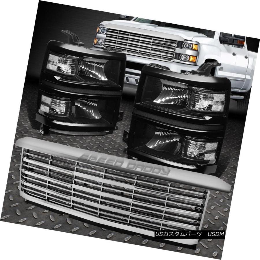 ヘッドライト BLACK HOUSING HEADLIGHT + CLEA   Rコーナ信号+ 14-15シルベラド用ビレット