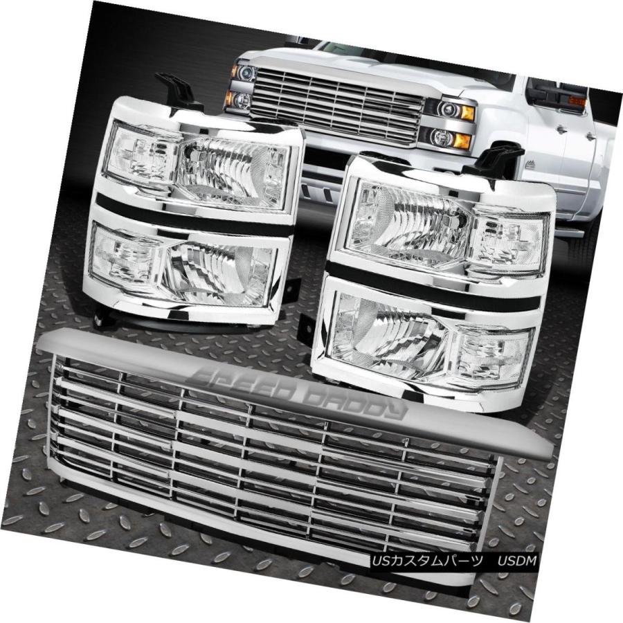 ヘッドライト CHROME HOUSING HEADLIGHT + CLEA   Rコーナー信号+ 14-15シルベラド用ビレ