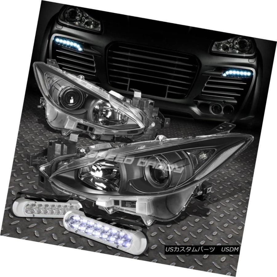 ヘッドライト ブラックハウスクリアコーナープロジェクターヘッドライト+ 6 \"LED DRLバー14-16 MAZDA 3用 BLACK HOUSIN