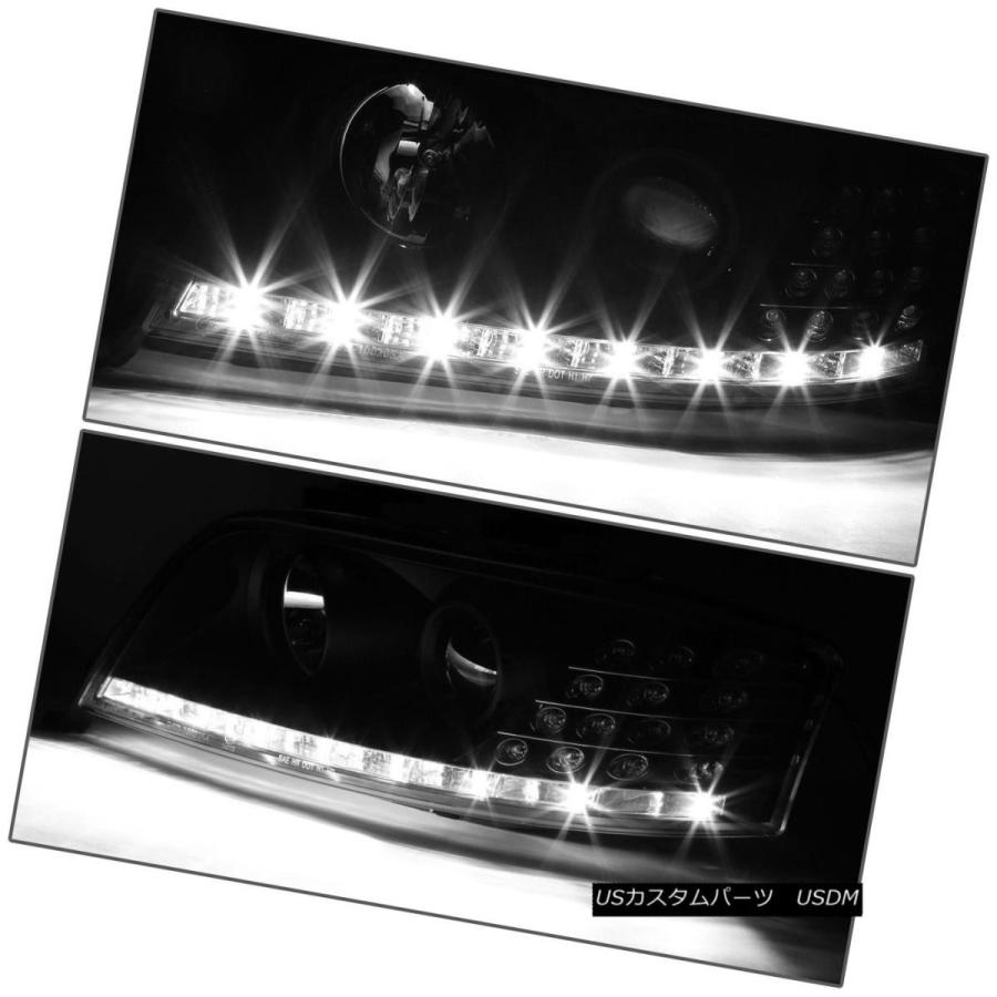 ヘッドライト [LED DRL] 2002-2004 AUDI A6 BLACK HOUSINGアンバーシグナルプロジェクターヘッドライト [LEDの画像