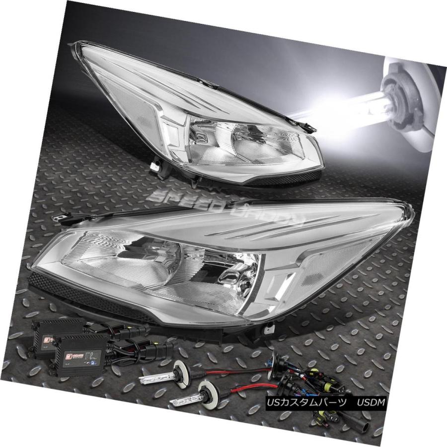 ヘッドライト CHROME HOUSING CLEAR SIDEヘッドランプ+ 6000k HID BULB + 13-16 ESCAPE用スリムバラ