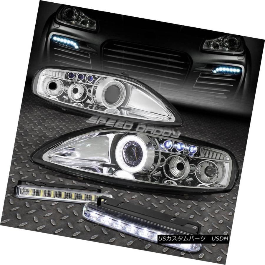 ヘッドライト CHROMEハロープロジェクターヘッドライト+ 92-00 Z30 SC300 / SC400用8 LEDグリルDRLランプ CHROM