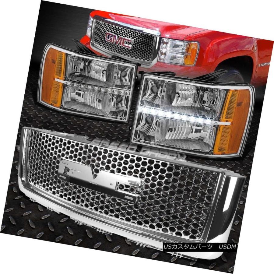 ヘッドライト CHROME HOUSING HEADLIGHT + BUMP   ER信号+ LED DRL +ロゴフロントグ