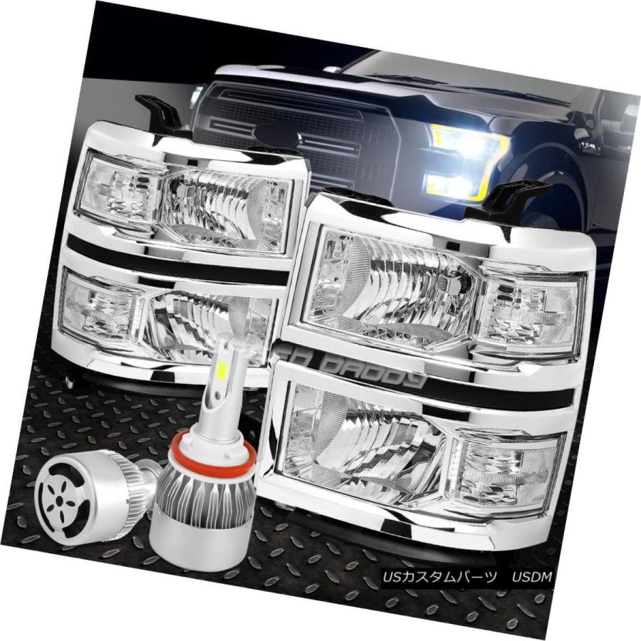 前照灯 CHROME HOUSING HEADLIGHT + CLEA   R隅っこ+白いことLED H8 HID W
