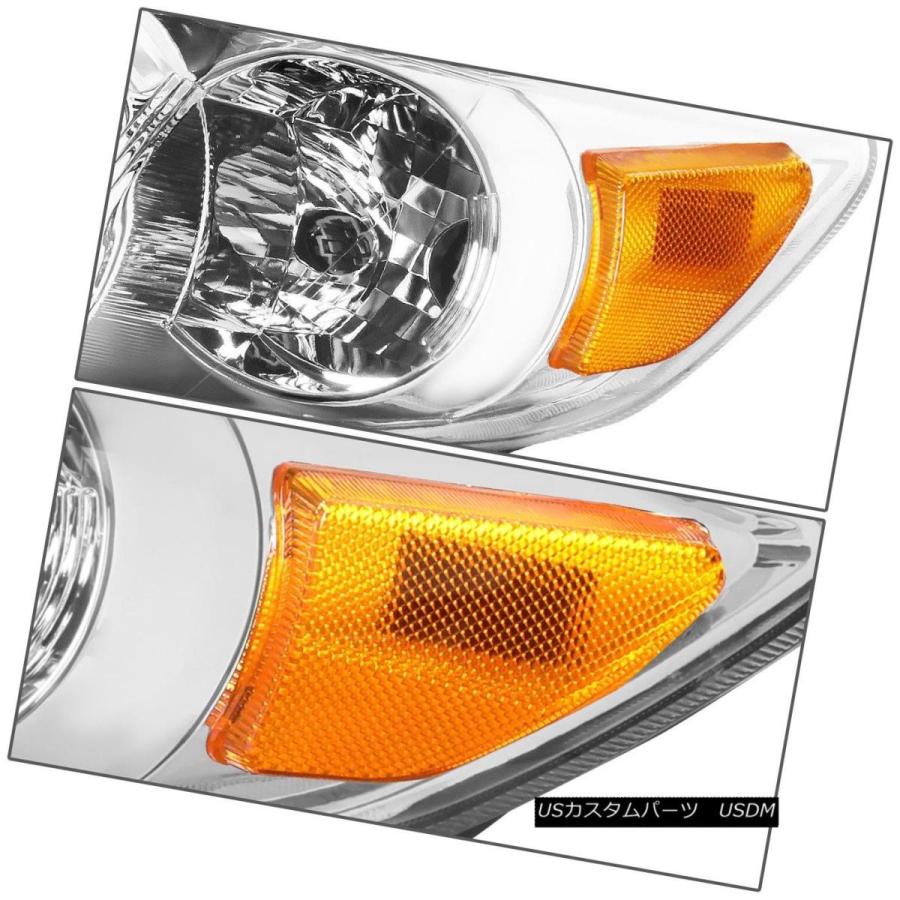ヘッドライト 2011-2013 TOYOTA COROLLAペアクローム住宅アンバーコーナーヘッドライト/ランプセット FOR 2011-2013_2