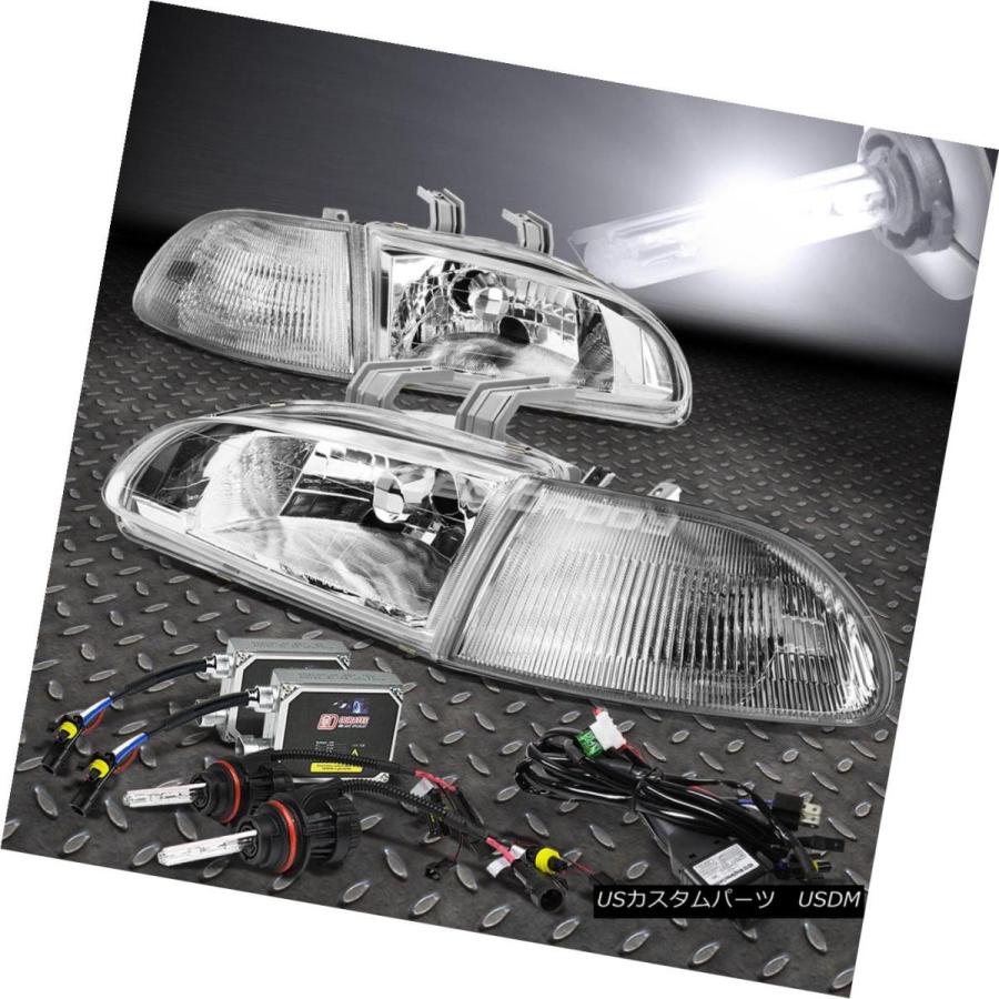ヘッドライト CHROME HOUSING HEADLIGHT + CORN  ERライト+ 6000K HIDキット用92-95 EJ