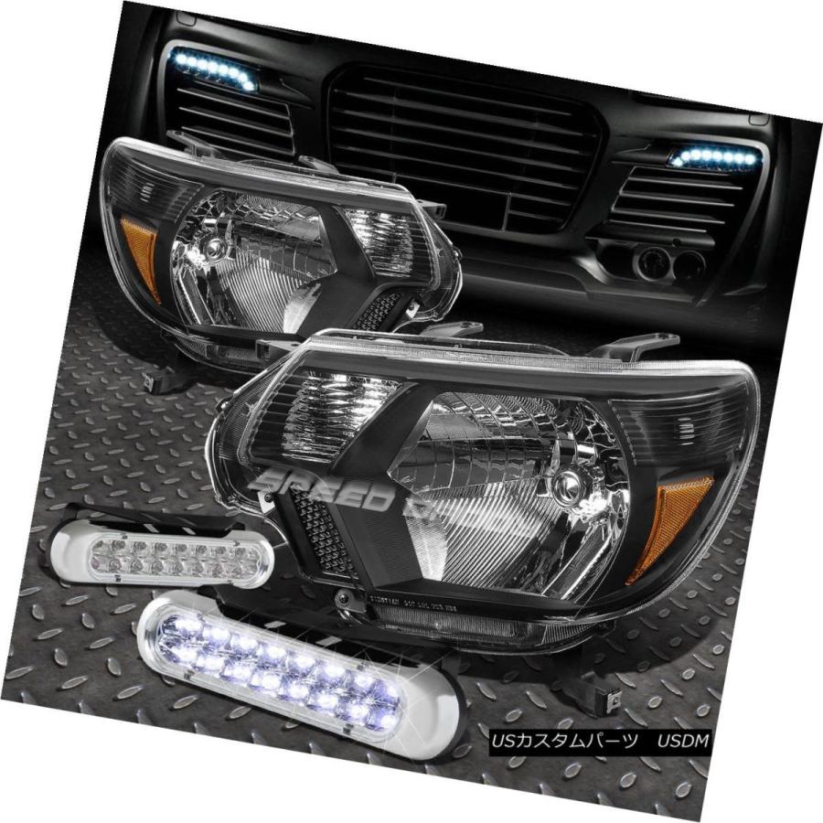 ヘッドライト BLACK HOUSING HEADLIGHT + AMBE   12-15タコマのためのRコーナー+ 16 L