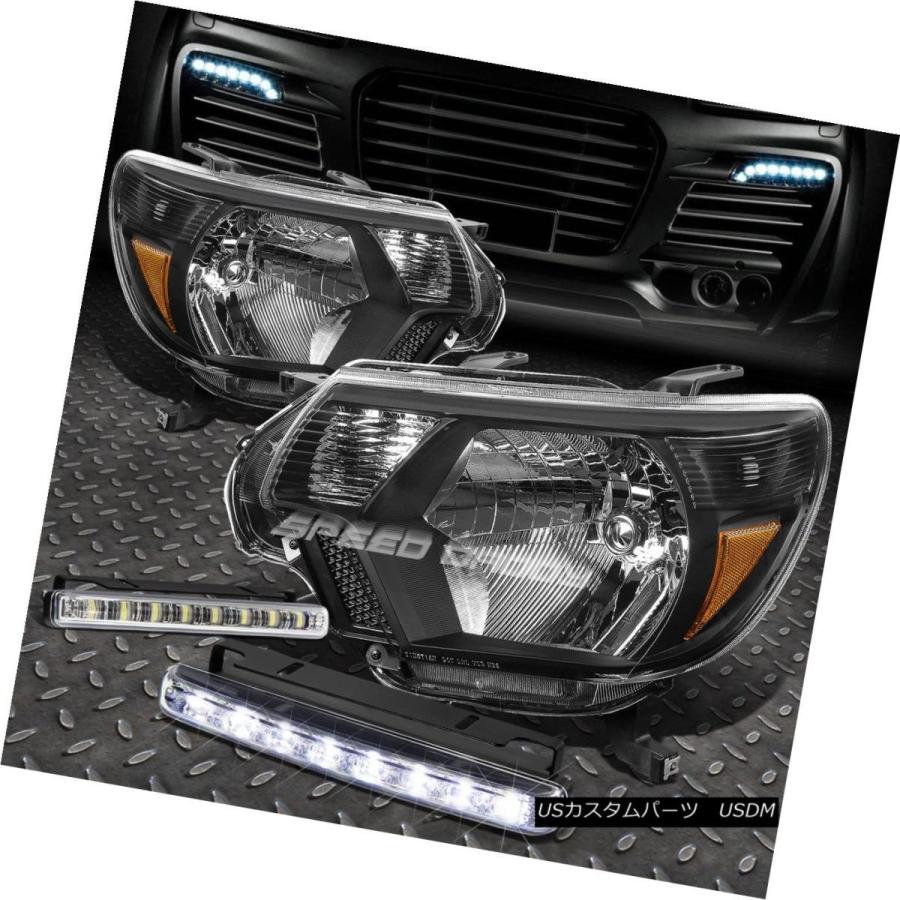 ヘッドライト BLACK HOUSING HEADLIGHT + AMBE   Rコーナー+ 12-15タコマのための8つのL