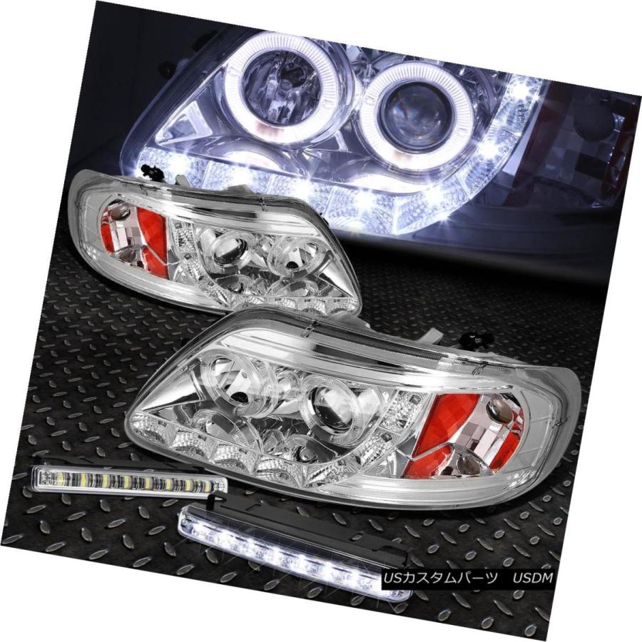 ヘッドライト CHROME HOUSING DUALハロープロジェクター+ LED 1PCヘッドライト+ FOGライトfor 97-03 F150 C