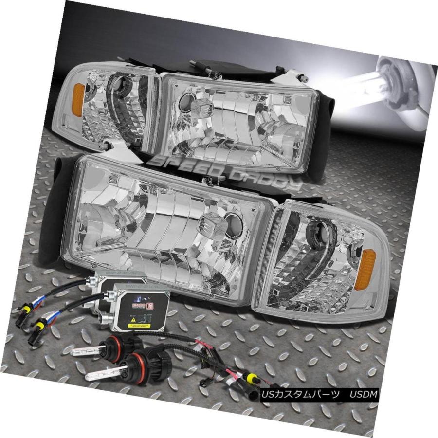 前照灯 CHROME HOUSING HEADLIGHT + AMBE   R隅っこともし火+ 6000K HID一揃いの道具 ライト、レンズ-その他ライト-自動車