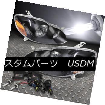 ヘッドライト FOR 03-08トヨタコーラブラックヘッドランプヘッドライト+ 9006 6000K HID +スリムバラスト FOR 03-08 T