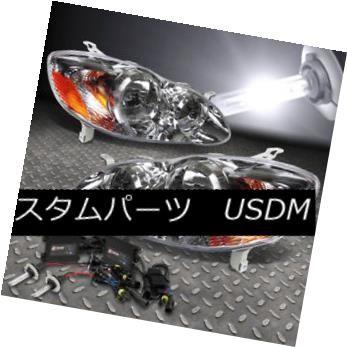 ヘッドライト 03-08 TOYOTA COROLLA CHROME HEAD LAMPヘッドライト+ 9006 6000K HID +スリムバラスト