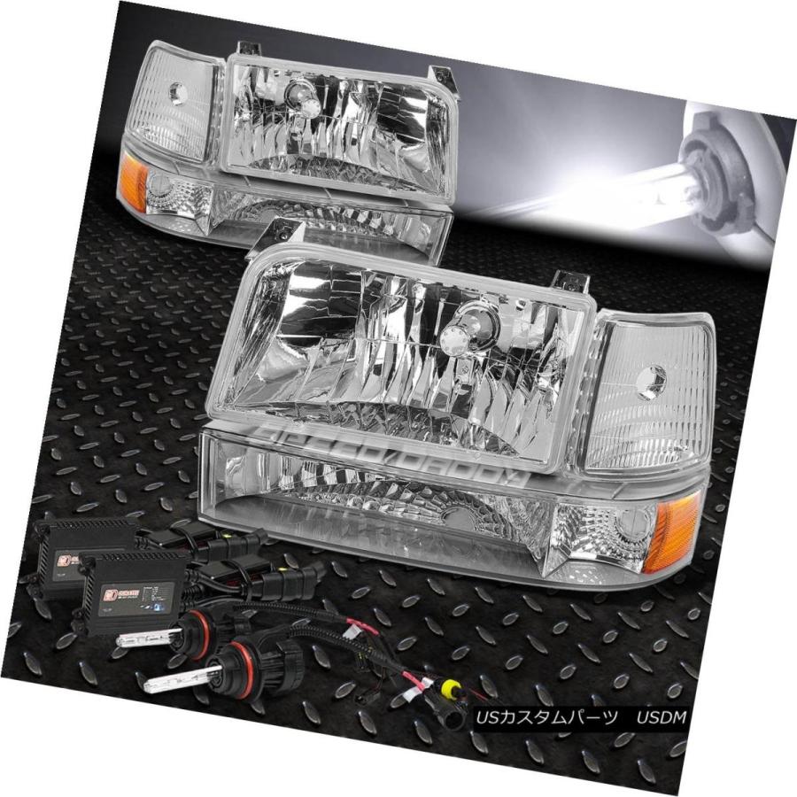 ヘッドライト CHROME HEADLIGHT + BUMP  ER +アンバーコーナー+ 6000K SLIM HID 92-96 F-S