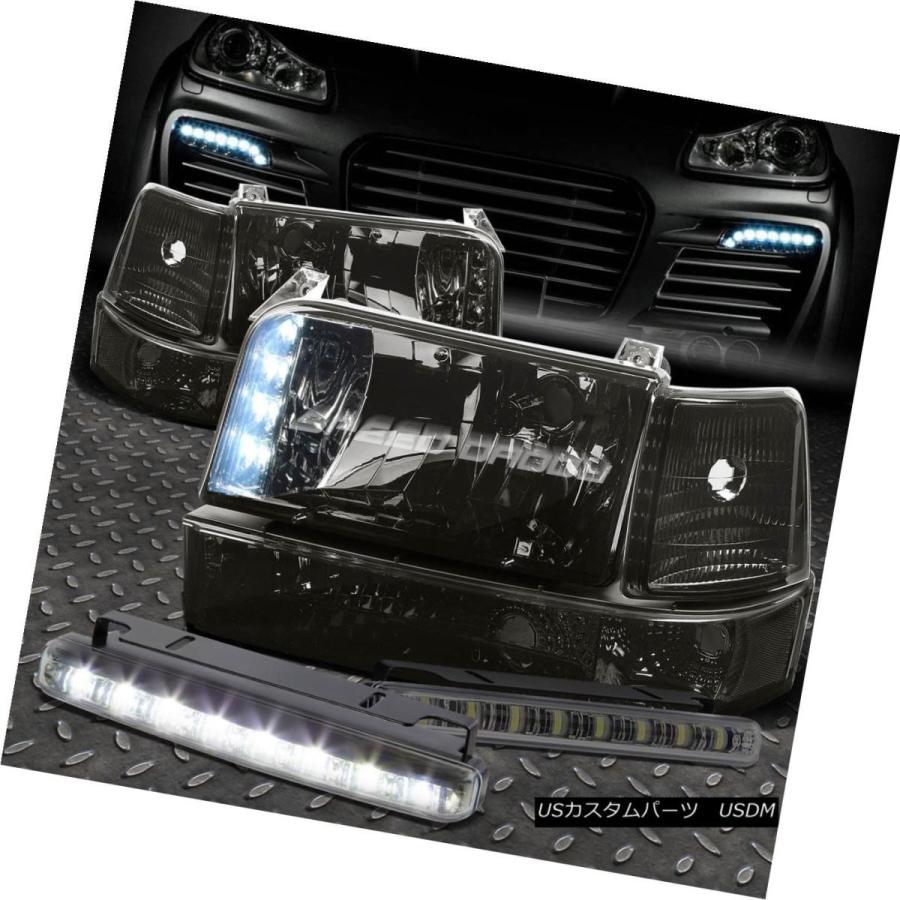 ヘッドライト SMOKED LEDヘッドライト+バンプ  ER +クリアコーナー+フォグライト92-96 FORD F150